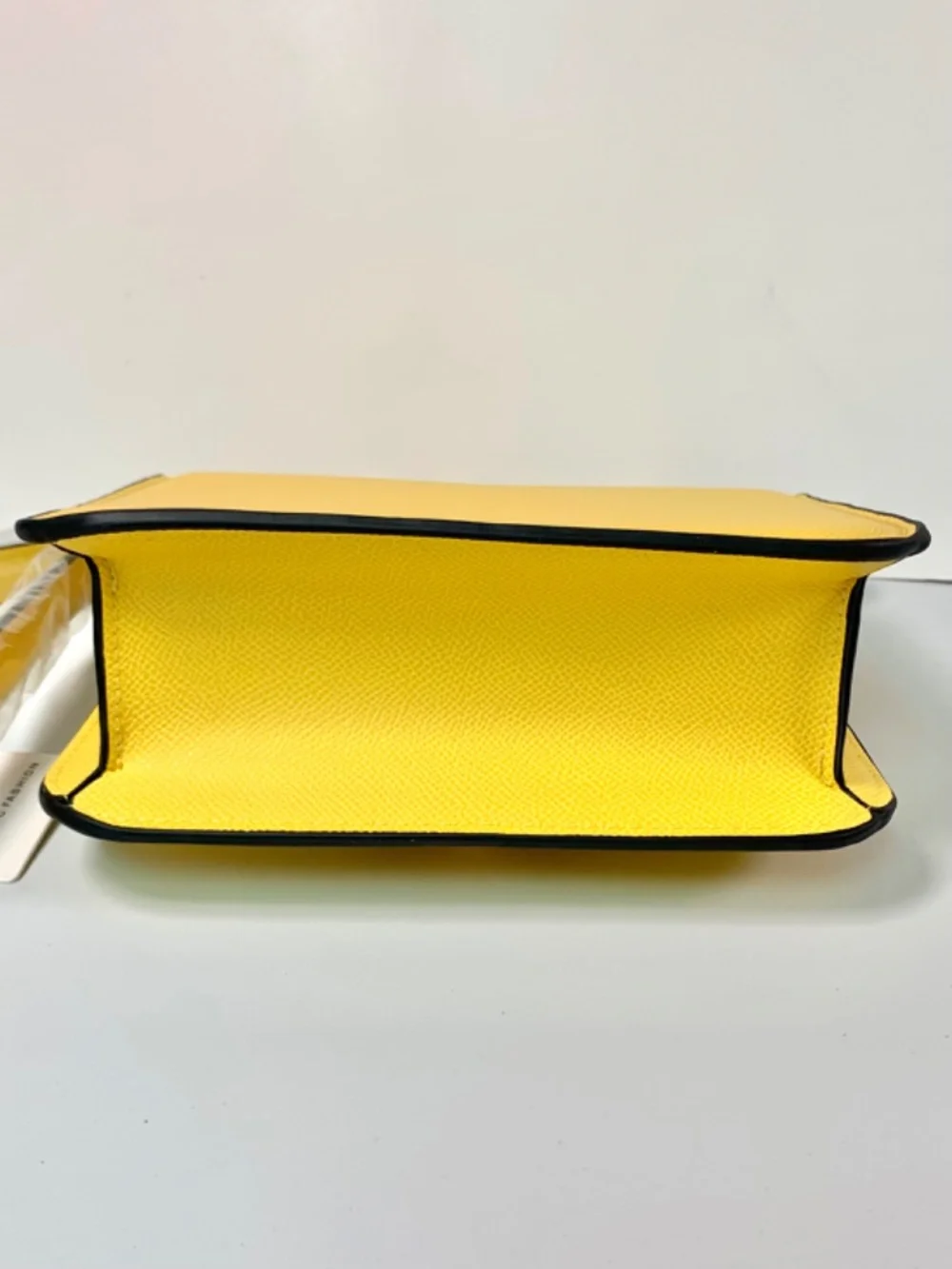 Gold Initial H Closure Crossbody Shoulder Bag Vibrant Yellow Box Silhouette